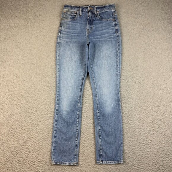 Madewell Denim - Madewell The High-Rise Slim Boy Jean Womens 25 Neal Wash Blue Cotton Blend Denim